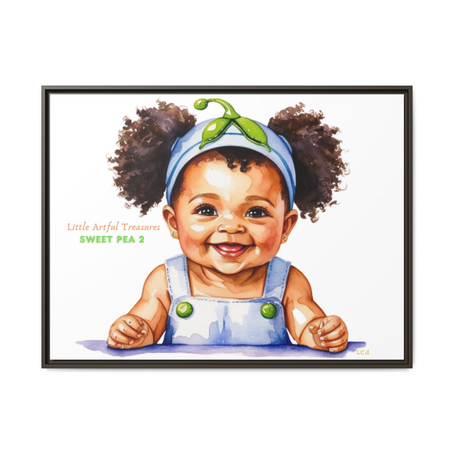 "Little Artful Treasures" Collection - Framed Canvas Print — "Sweet Pea 2" Baby Portrait by vca