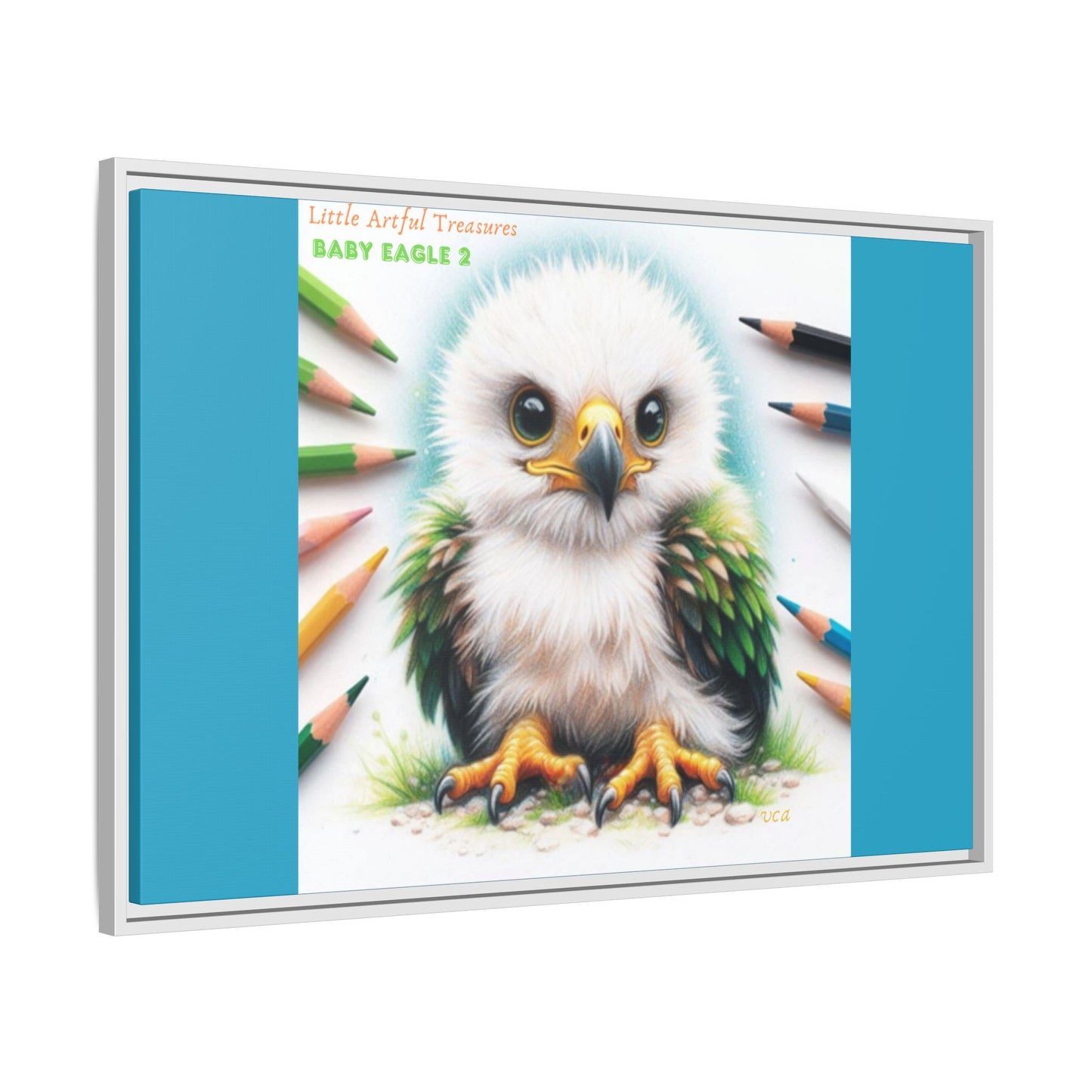 "Little Artful Treasures" Collection - Framed Canvas Wall Art — "Baby Eagle 2" by vca