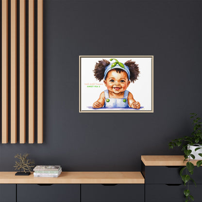 "Little Artful Treasures" Collection - Framed Canvas Print — "Sweet Pea 2" Baby Portrait by vca