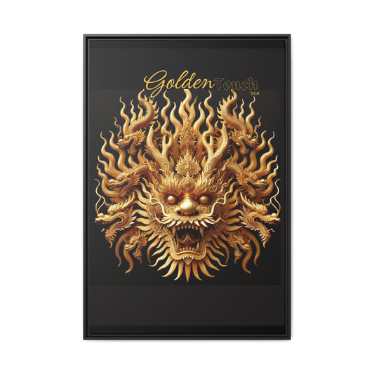 "Golden Touch" Collection - Canvas Wall Art - 'Majestic Nine-Headed Dragon' by vca