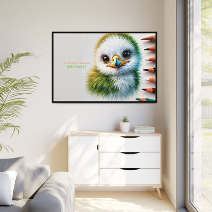 "Little Artful Treasures" Collection - Framed Matte Canvas - 'Baby Eagle 1' by vca