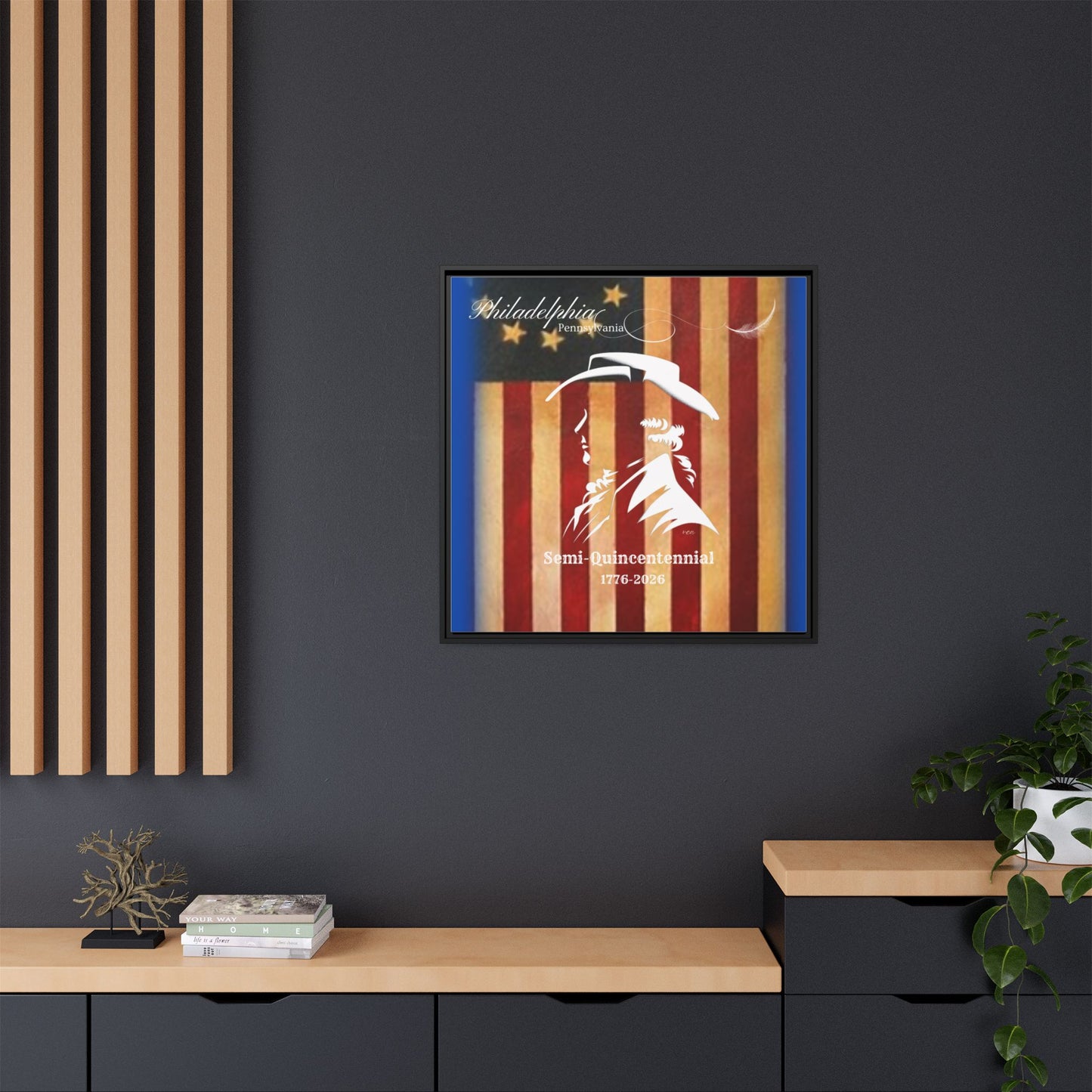 "Legacy of Liberty" Collection - Framed Canvas Art - 'The Colonial Profile" by vca