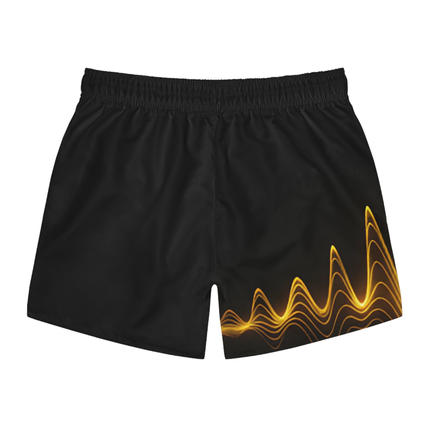 "Golden Touch" Collection - 'Golden Current' Designer Men's Swim Trunks - by vca