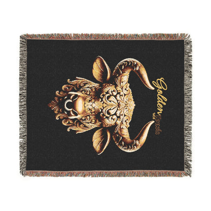 "Golden Touch" Collection - 'TaurusHead2' design by vca - Designer Woven Blanket