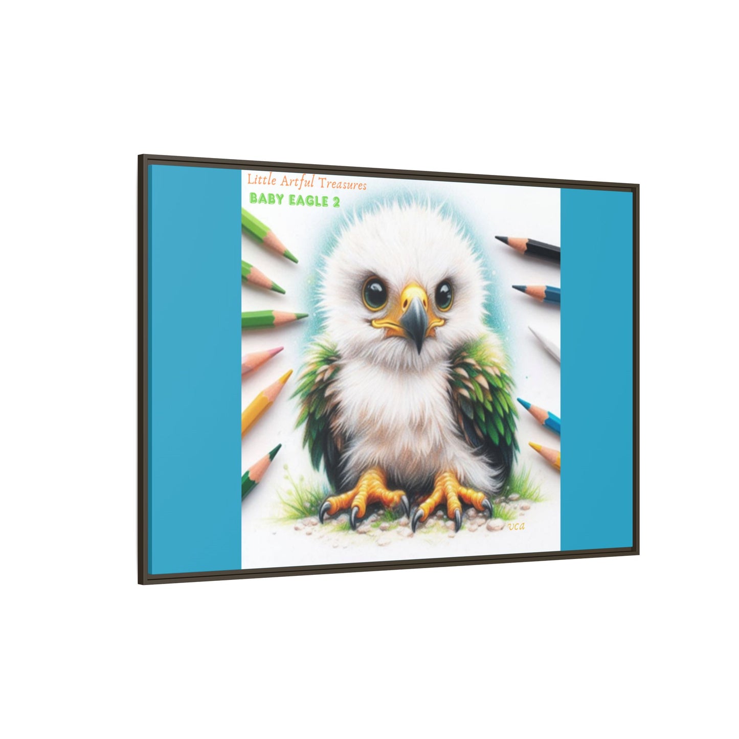 "Little Artful Treasures" Collection - Framed Canvas Wall Art — "Baby Eagle 2" by vca