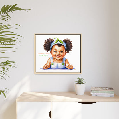 "Little Artful Treasures" Collection - Framed Canvas Print — "Sweet Pea 2" Baby Portrait by vca