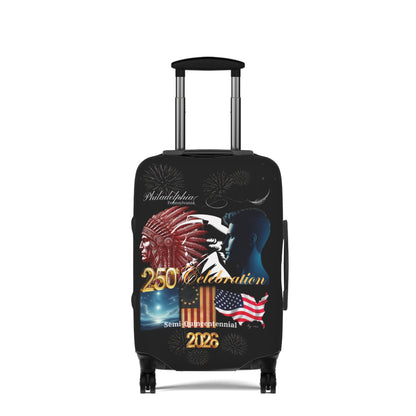 "Legacy of Liberty" Collection - Luggage Cover design by vca - Semi-Quincentennial Travel Accessory, 2-sided - Black