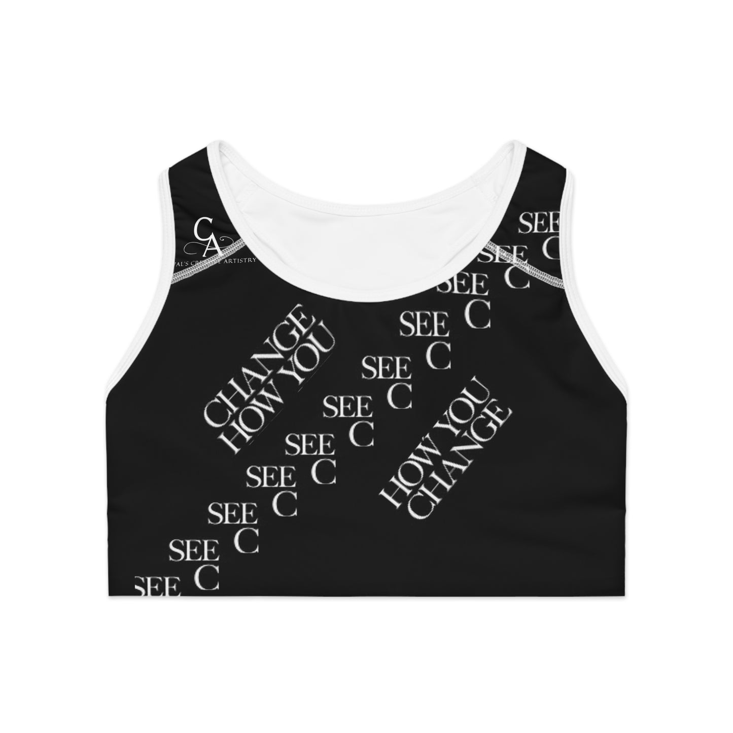 "Elevated Style" Collection - 'C Change' Design by vca - Sports Bra