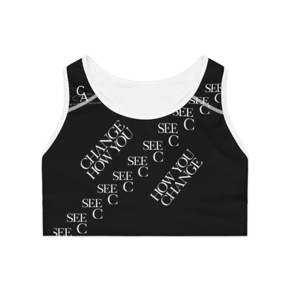 "Elevated Style" Collection - 'C Change' Design by vca - Sports Bra