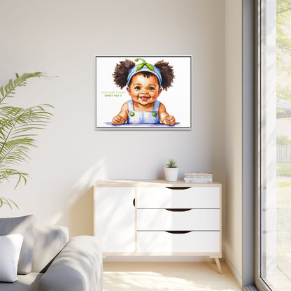 "Little Artful Treasures" Collection - Framed Canvas Print — "Sweet Pea 2" Baby Portrait by vca