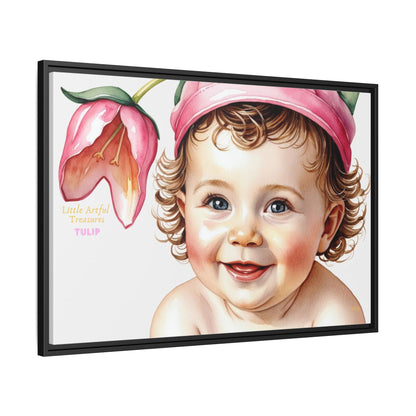 "Little Artful Treasures" Collection - 'Tulip' - Art Framed Matte Canvas Baby Portrait by vca