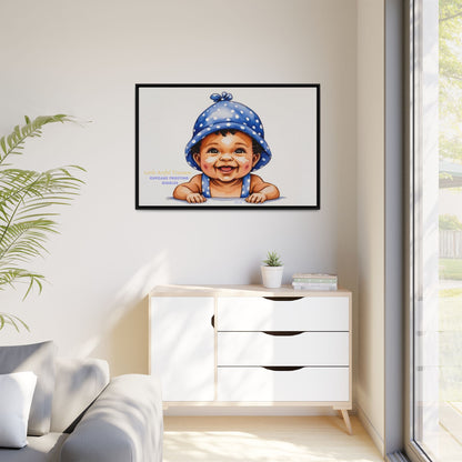 "Little Artful Treasures" Collection - 'Cupcake Frosting Giggles' by vca - Framed Baby Wall Art (Matte Canvas)