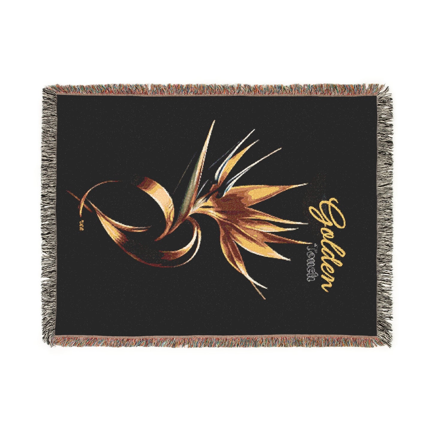 "Golden Touch" collection - 'Bird of Paradise design #2 by vca - Designer Woven Blanket