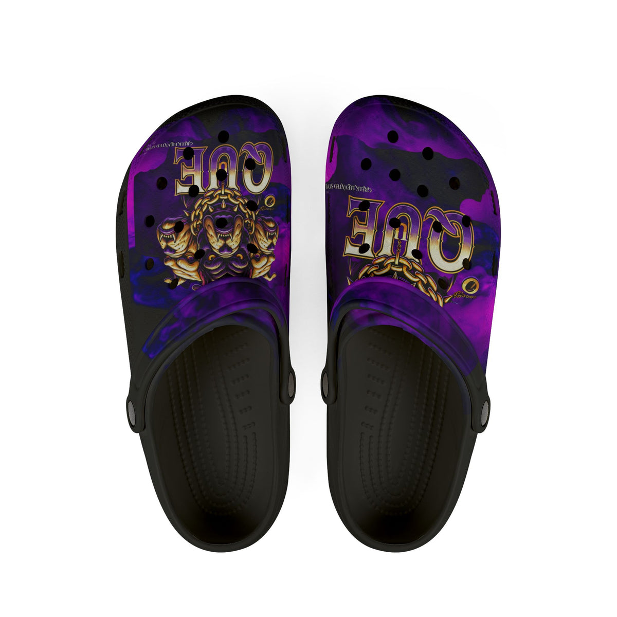 Men's EVA Foam Rubber Shoes - "Q Dogs" design #1, "Greek Elevated Style" collection