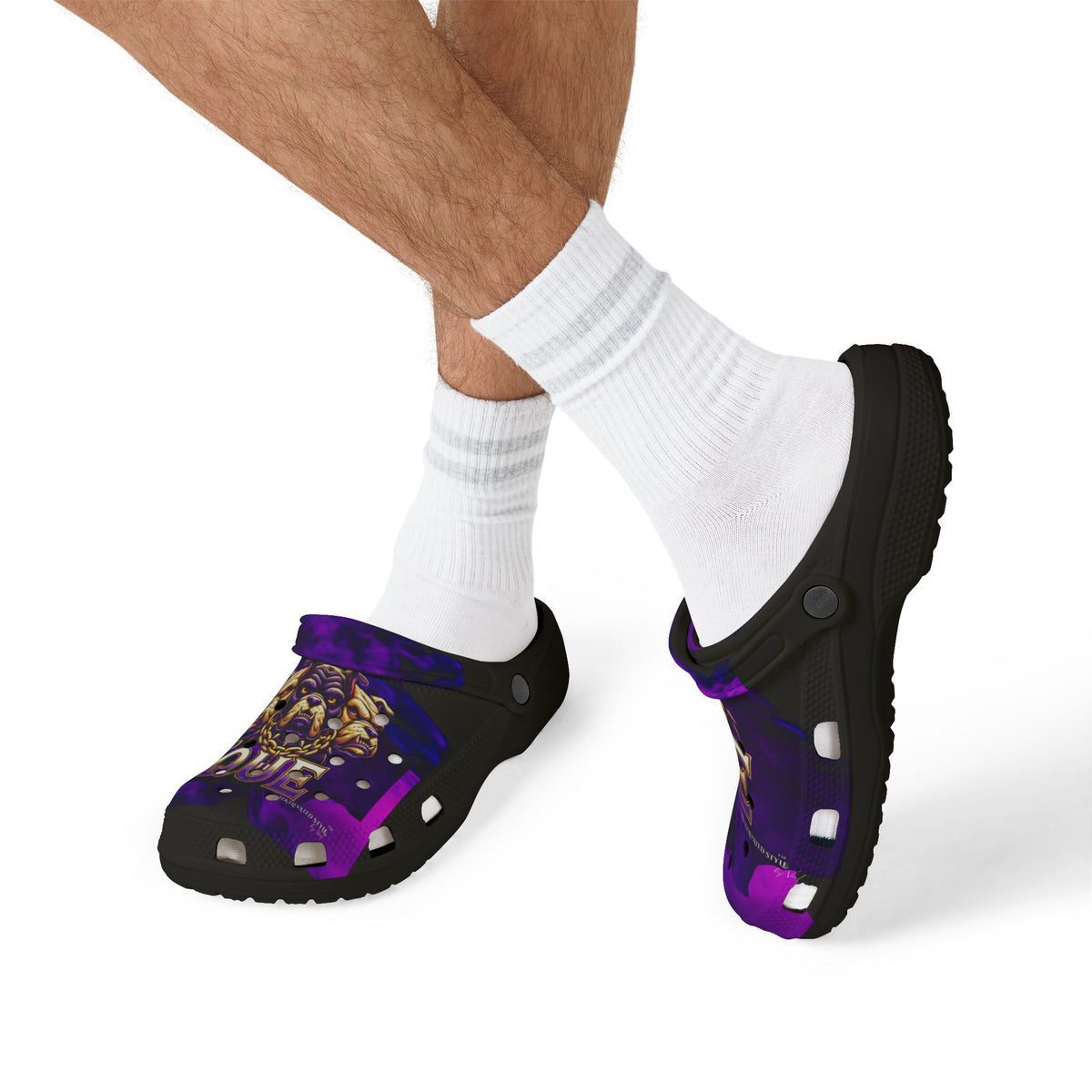 Men's EVA Foam Rubber Shoes - "Q Dogs" design #1, "Greek Elevated Style" collection