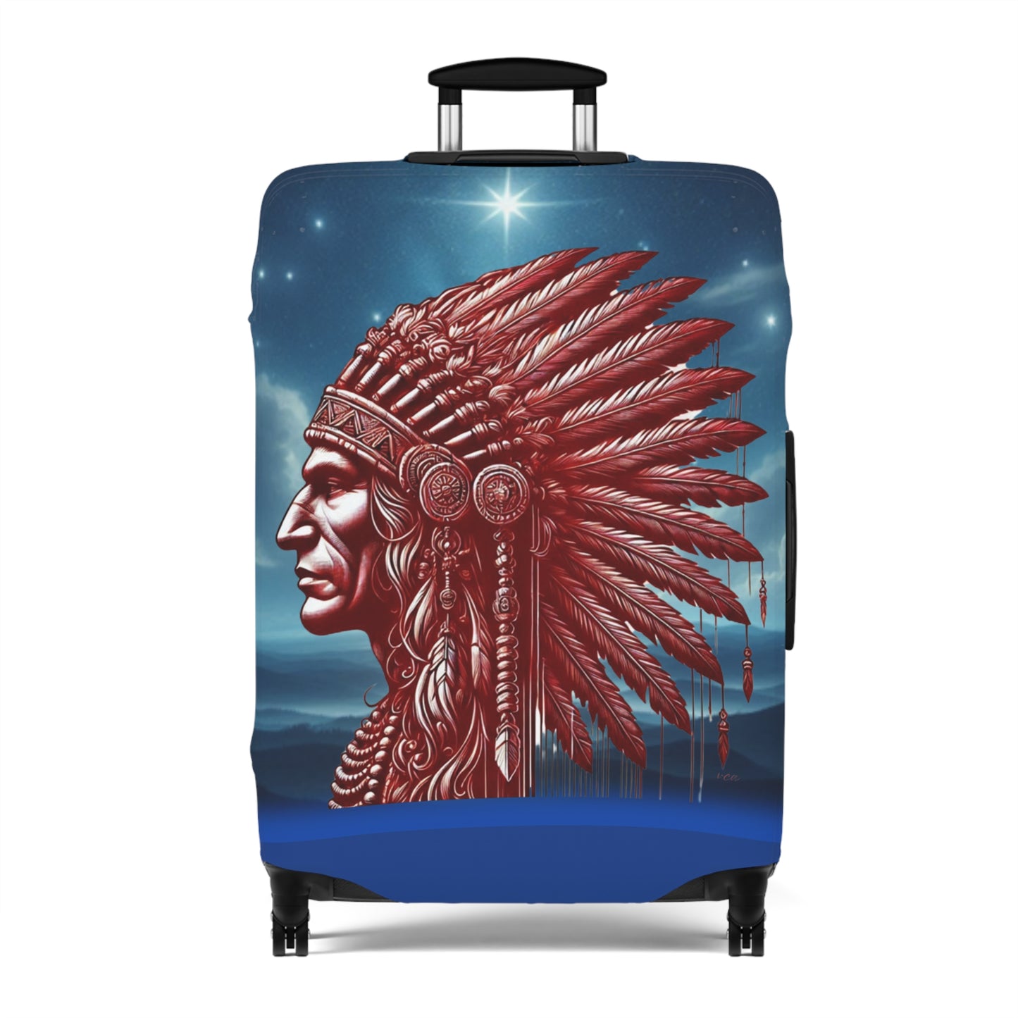 "Legacy of Liberty" Collection - Chief Profile Luggage Cover by vca — 2-sided design - Blue
