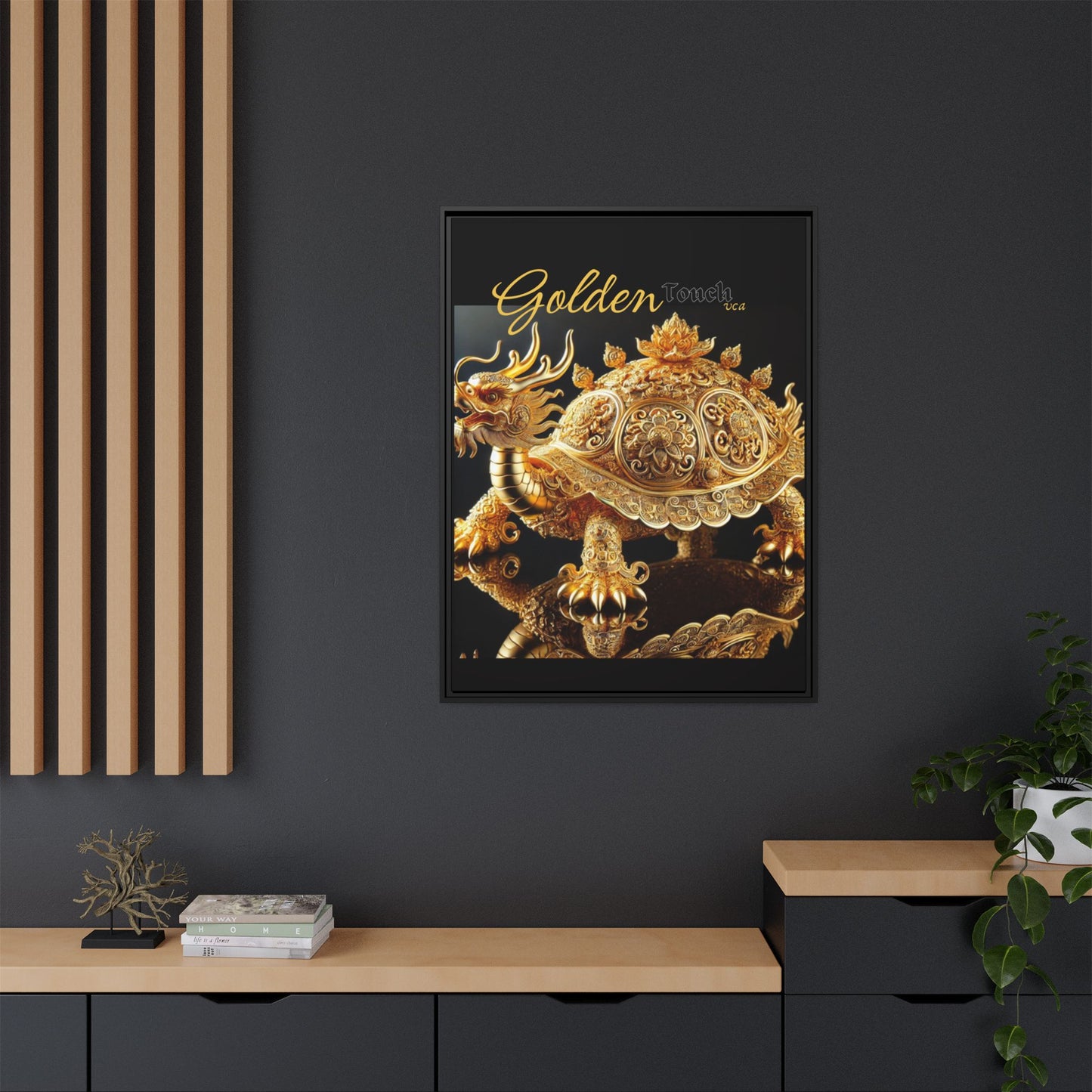 "Golden Touch" Collection - Elegant Framed Canvas Art Print by vca