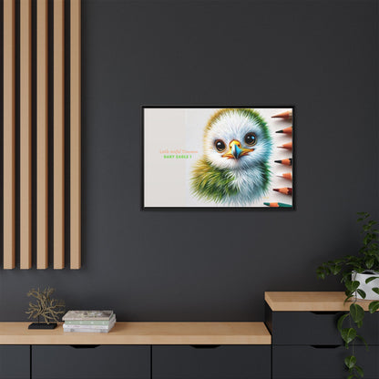 "Little Artful Treasures" Collection - Framed Matte Canvas - 'Baby Eagle 1' by vca