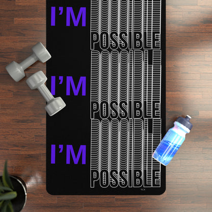 "Elevated Style" Collection - Empowering Rubber Yoga Mat "I'M POSSIBLE" by vca