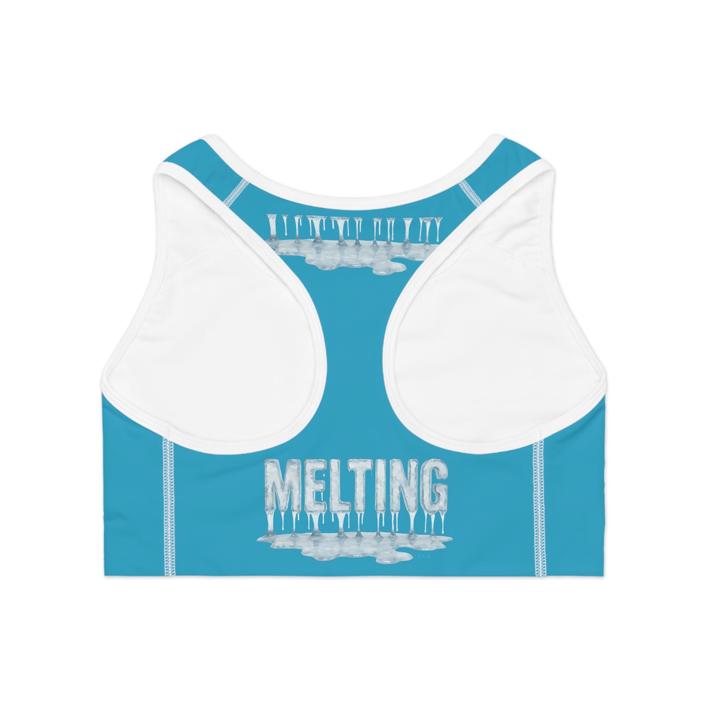 "Elevated Style" Collection - "Melting" ice designer Sports Bra by vca