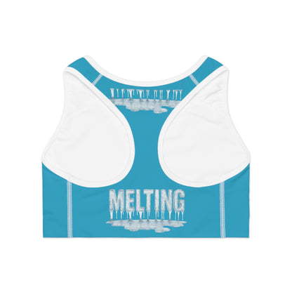 "Elevated Style" Collection - "Melting" ice designer Sports Bra by vca