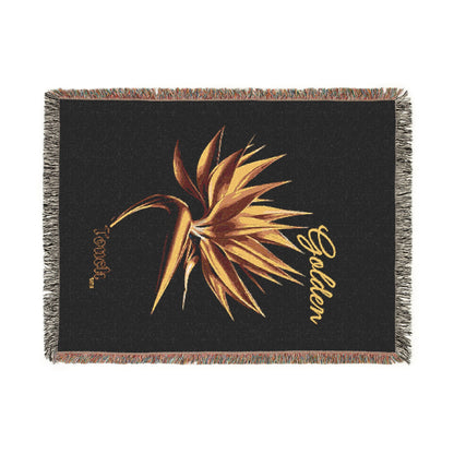 "Golden Touch" Collection - 'Bird of Paradise Design #1' by vca - Designer Woven Blanket