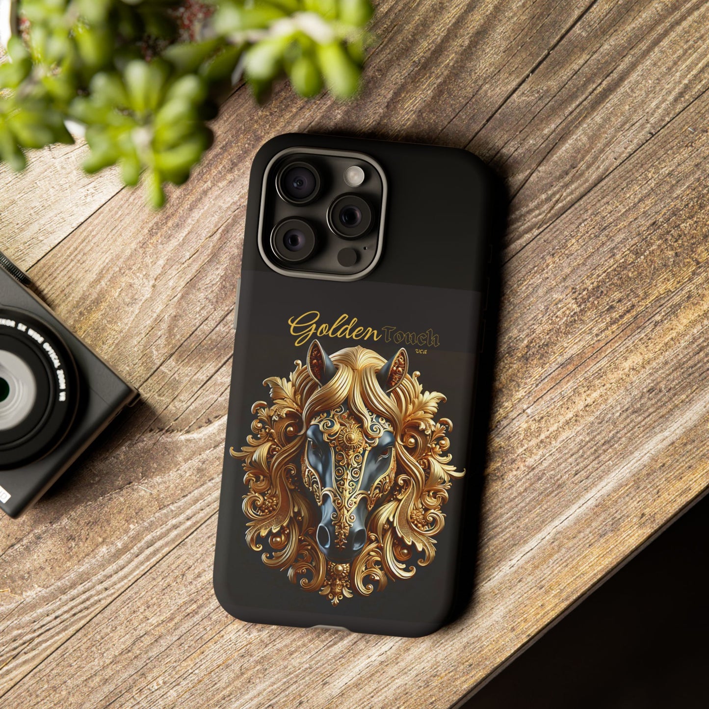 "Golden Touch" Collection - Designer iPhone Tough Cases - 'Horse Head1' by vca