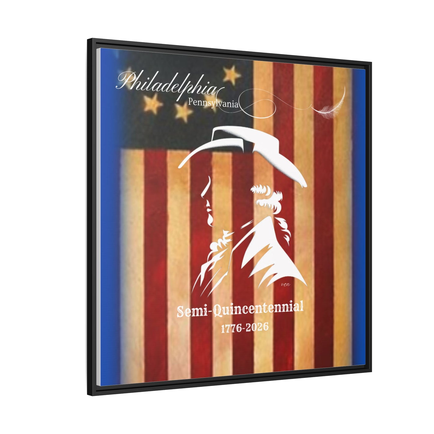 "Legacy of Liberty" Collection - Framed Canvas Art - 'The Colonial Profile" by vca