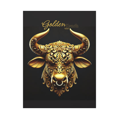 "Golden Touch" Collection - 'Taurus Head2' by vca - Framed Designer Matte Canvas