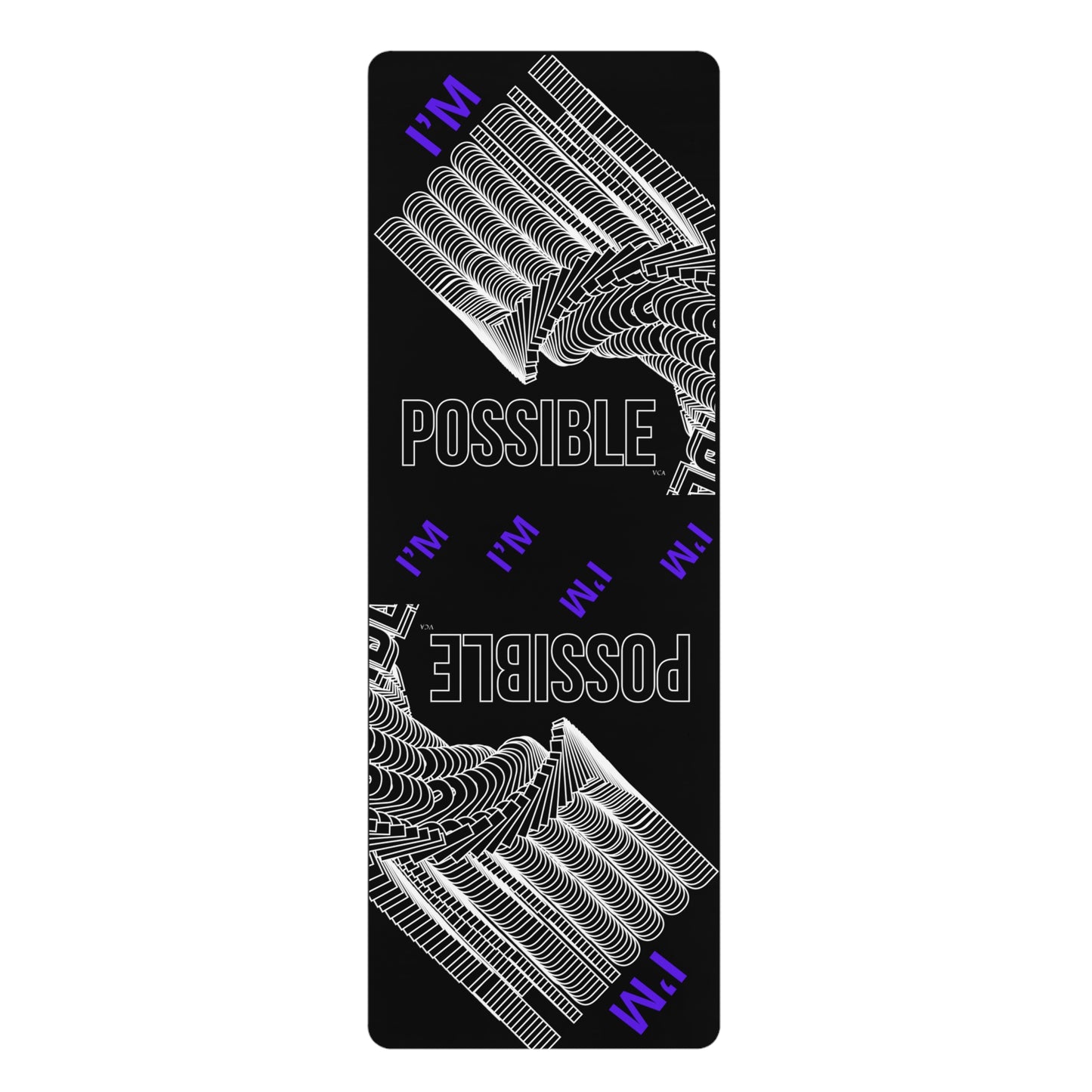 "Elevated Style" Collection - Inspirational Rubber Designer Yoga Mat "I'M POSSIBLE" by vca