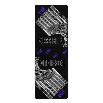 "Elevated Style" Collection - Inspirational Rubber Designer Yoga Mat "I'M POSSIBLE" by vca