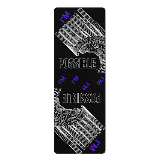 "Elevated Style" Collection - Inspirational Rubber Designer Yoga Mat "I'M POSSIBLE" by vca