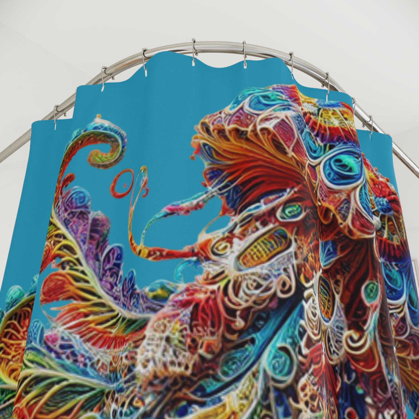 "Elevated Style" Collection - Jewel-Toned Jellyfish Shower Curtain design by vca — Colorful Nautical Bathroom Decor