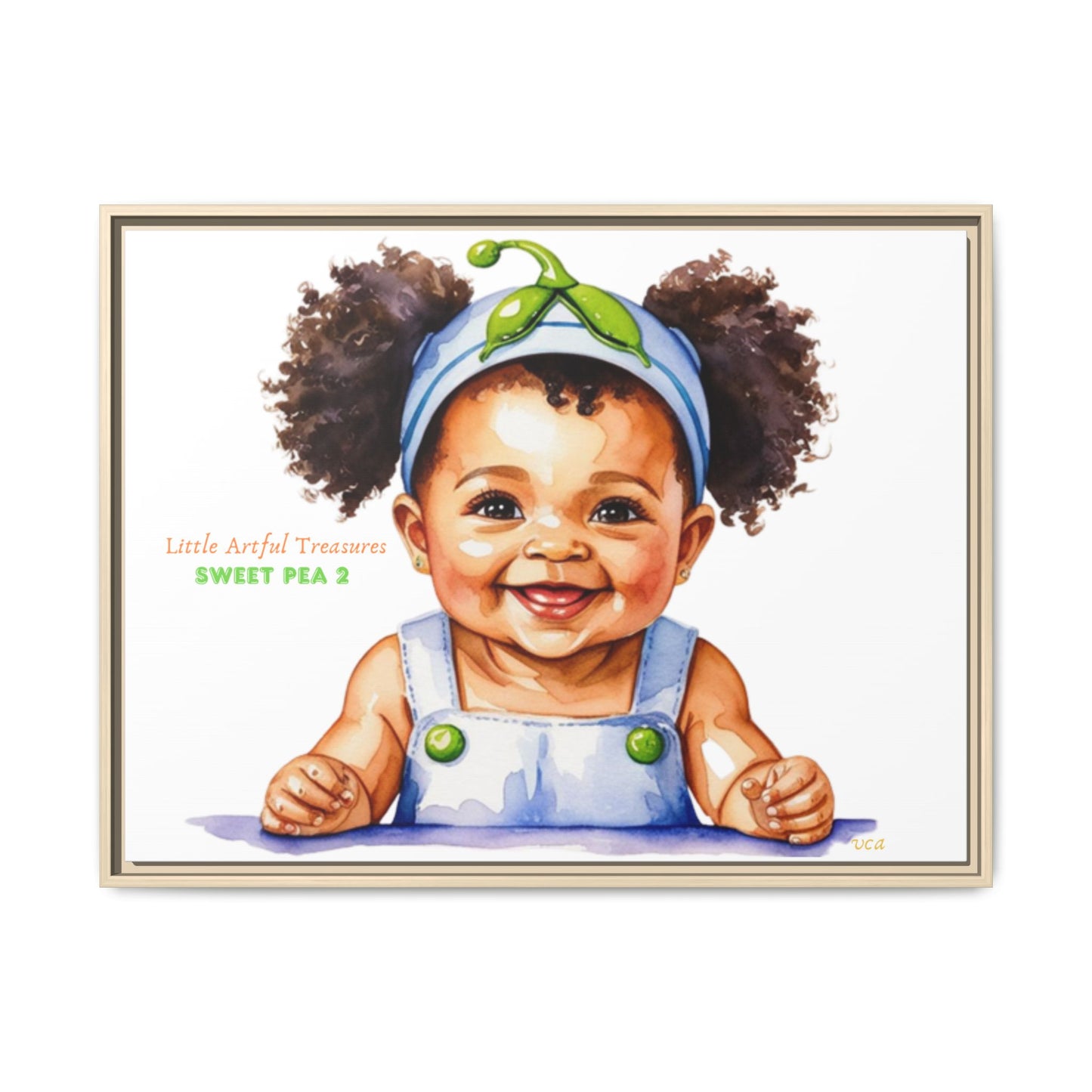 "Little Artful Treasures" Collection - Framed Canvas Print — "Sweet Pea 2" Baby Portrait by vca