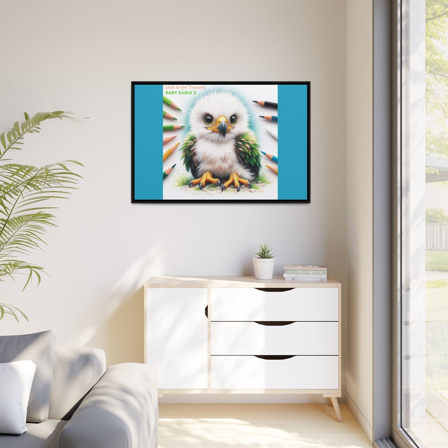 "Little Artful Treasures" Collection - Framed Canvas Wall Art — "Baby Eagle 2" by vca