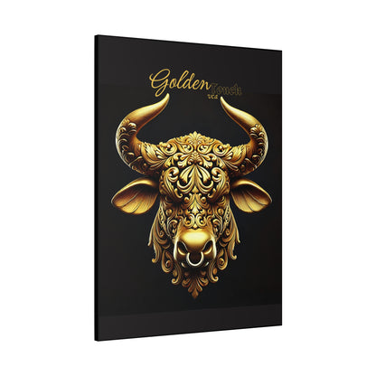 "Golden Touch" Collection - 'Taurus Head2' by vca - Framed Designer Matte Canvas