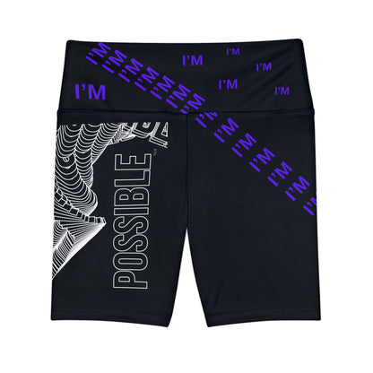 "Elevated Style" Collection - 'I'm Possible' design by vca - Designer Women's Workout Shorts