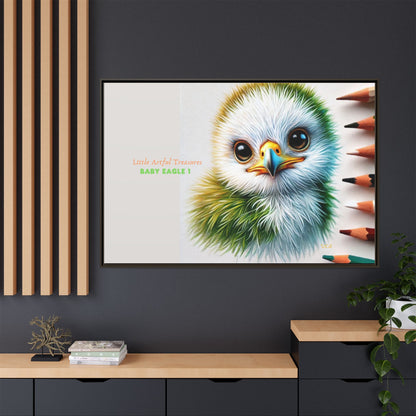 "Little Artful Treasures" Collection - Framed Matte Canvas - 'Baby Eagle 1' by vca