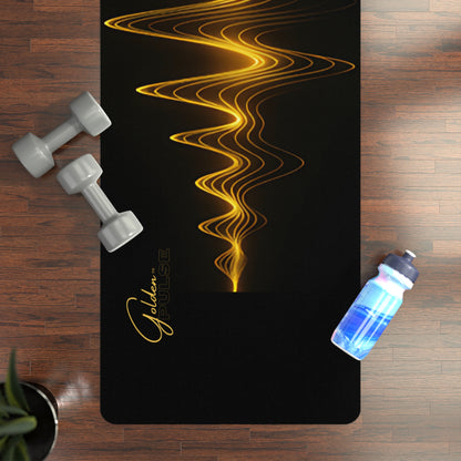 "Golden Touch" Collection - '24K Golden Pulse' Designer Fitness Mat by vca - Black/Gold