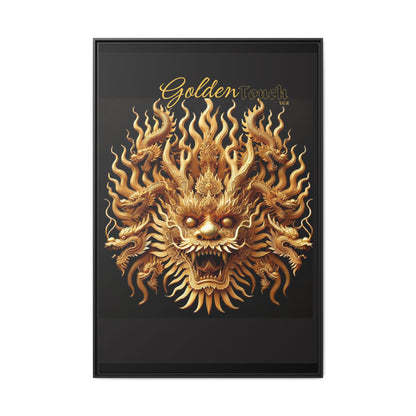 "Golden Touch" Collection - Canvas Wall Art - 'Majestic Nine-Headed Dragon' by vca