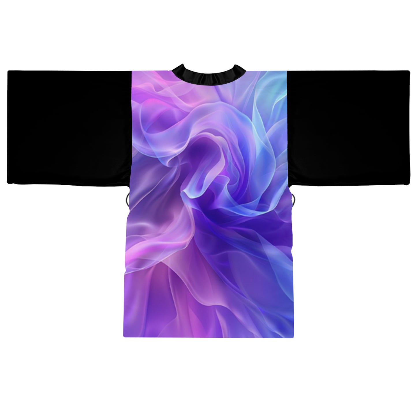 "Elevated Style" Collection - Designer Kimono Robe 'Purple hues' by vca - Black