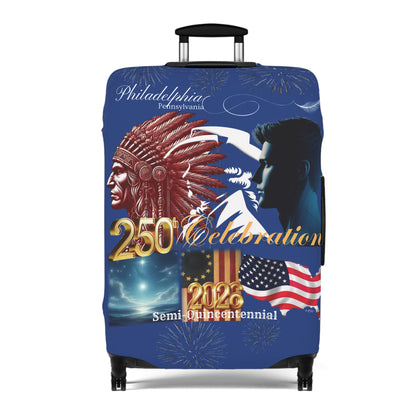 'Legacy of Liberty' Collection - Luggage Cover by vca —250th Anniversary -- Semi‑Quincentennial Travel Accessory, 2-sided - Blue
