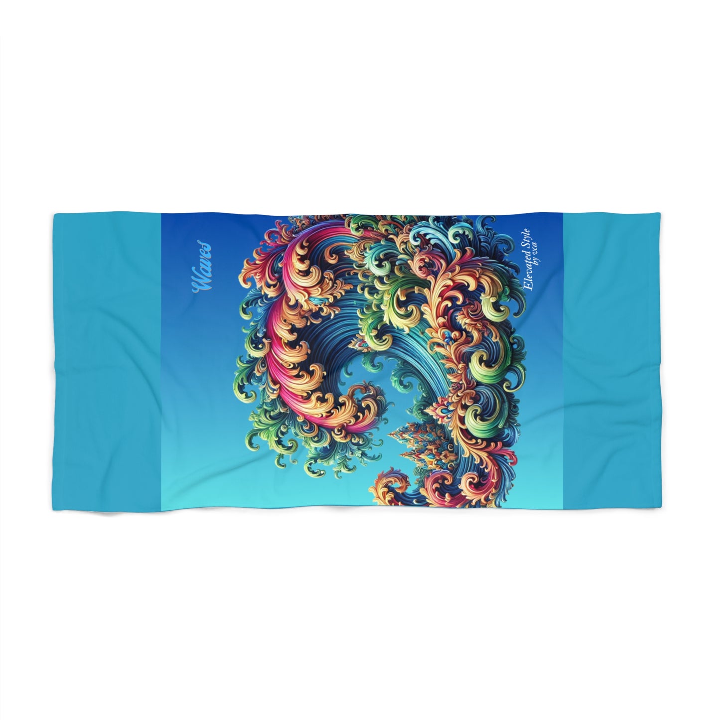 Designer Beach Towel — "Elevated Style" Collection -"Waves2" by vca
