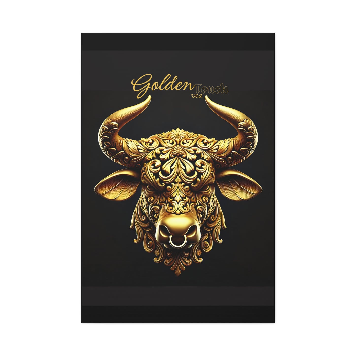 "Golden Touch" Collection - 'Taurus Head2' by vca - Framed Designer Matte Canvas