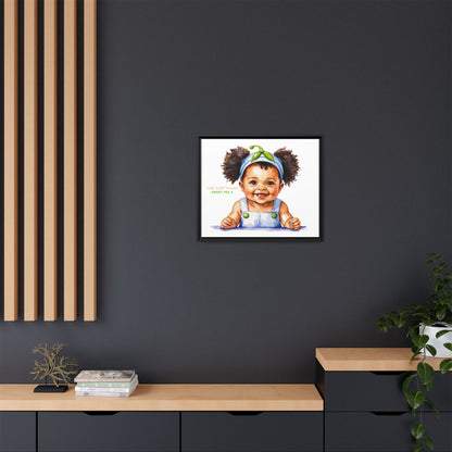 "Little Artful Treasures" Collection - Framed Canvas Print — "Sweet Pea 2" Baby Portrait by vca