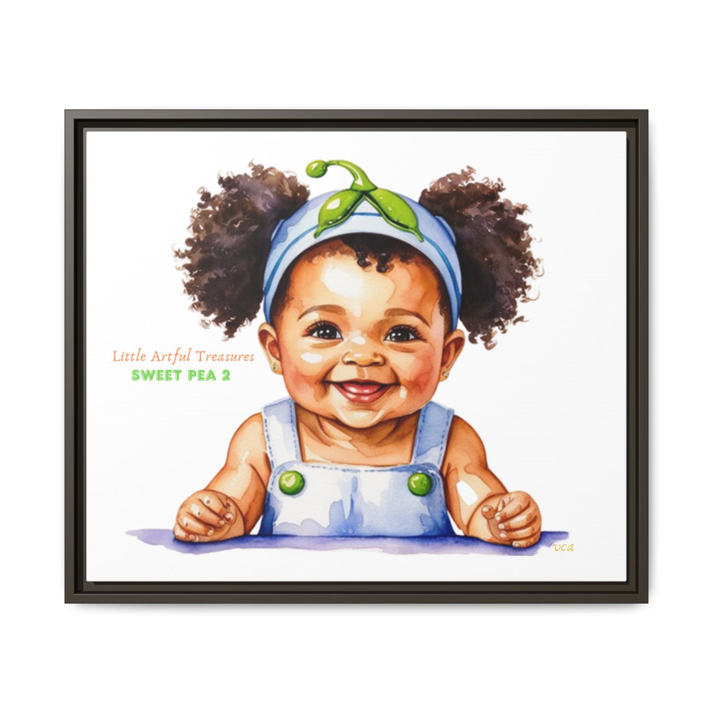 "Little Artful Treasures" Collection - Framed Canvas Print — "Sweet Pea 2" Baby Portrait by vca