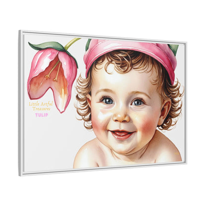 "Little Artful Treasures" Collection - 'Tulip' - Art Framed Matte Canvas Baby Portrait by vca