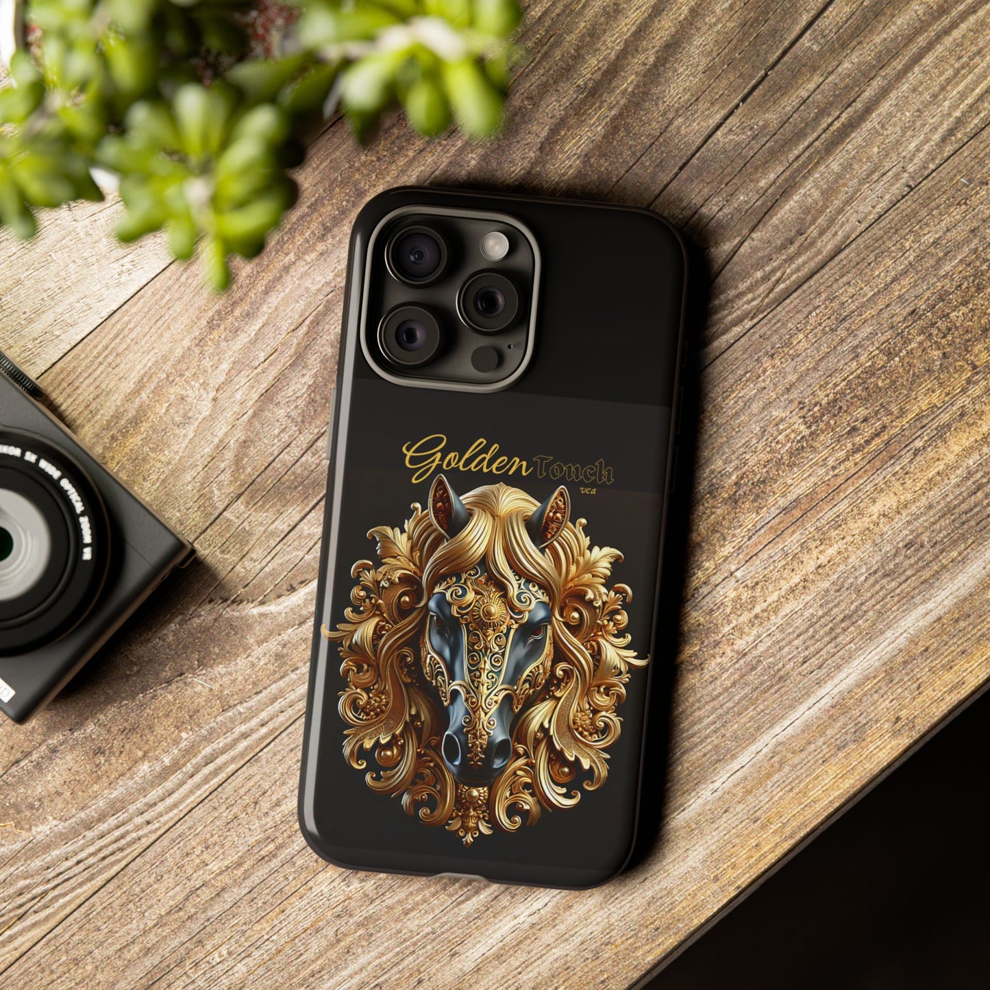 "Golden Touch" Collection - Designer iPhone Tough Cases - 'Horse Head1' by vca
