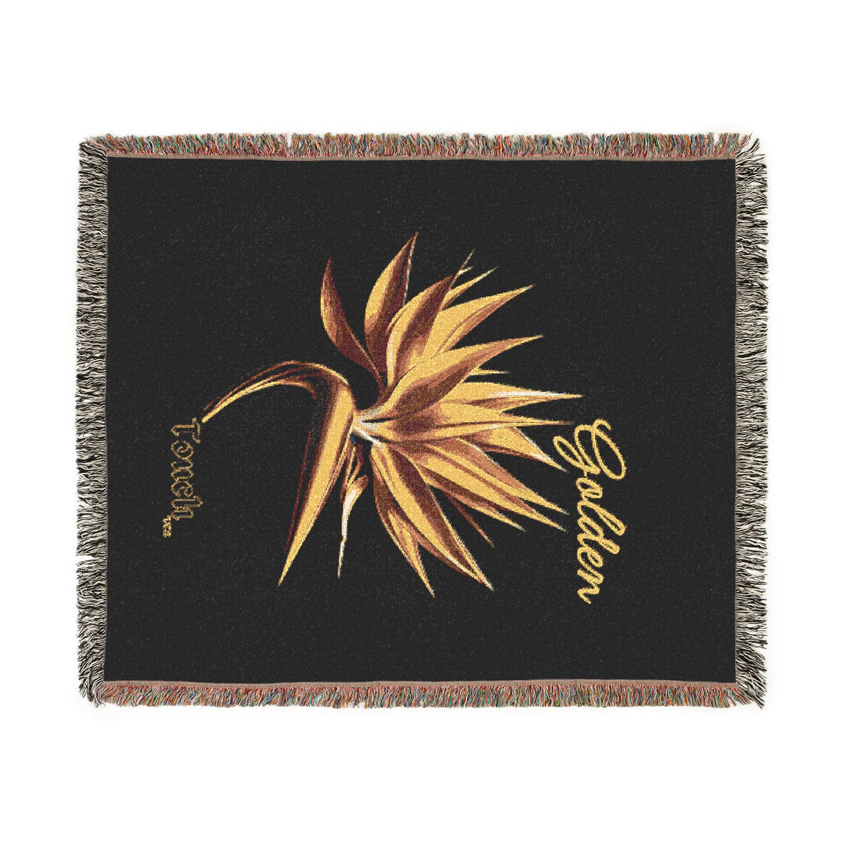 "Golden Touch" Collection - 'Bird of Paradise Design #1' by vca - Designer Woven Blanket