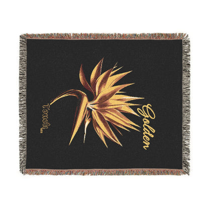 "Golden Touch" Collection - 'Bird of Paradise Design #1' by vca - Designer Woven Blanket